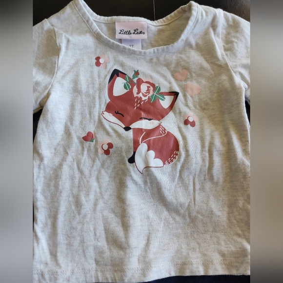 Little Lass Girls' Floral Fox Top and Leggings Set Size 2T - Picture 2 of 7